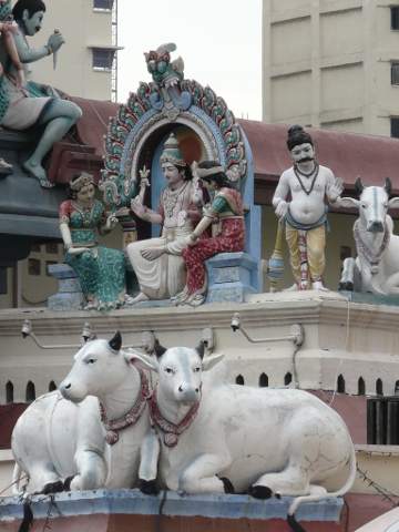 atop Hindu temple