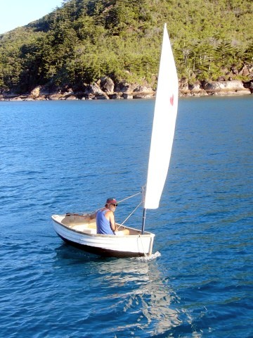 Pat sailing dinghy