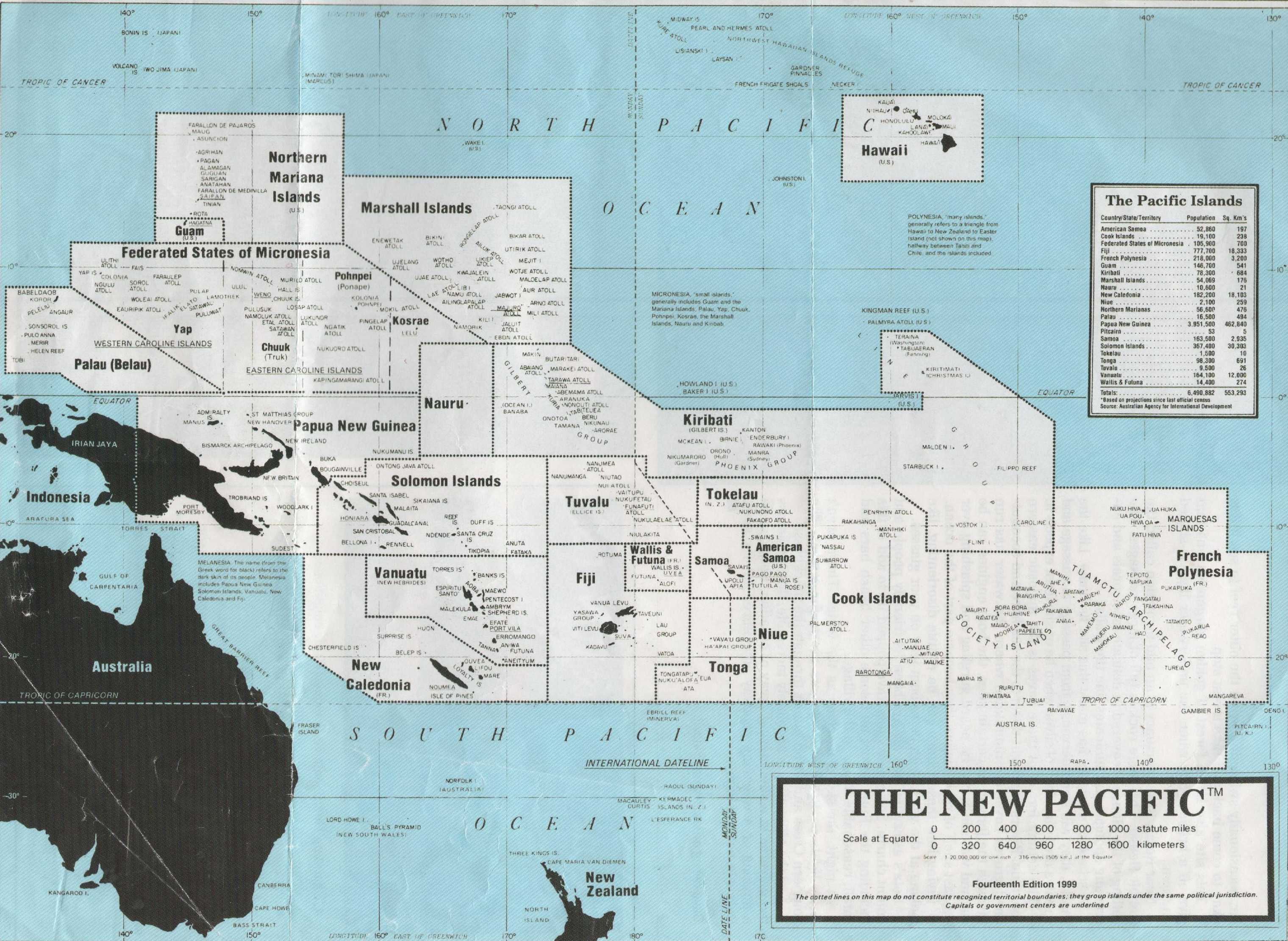 Pacific Island Countries Map