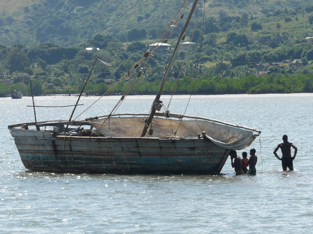 aground