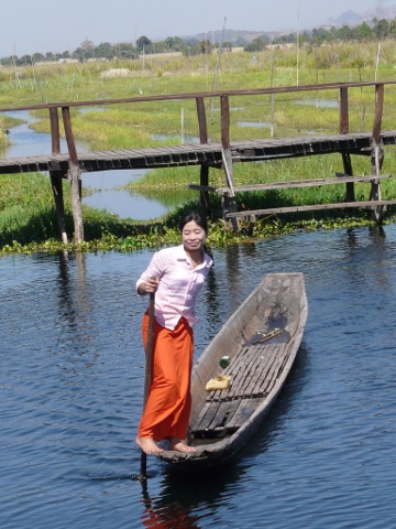 Leg Rowing Young Woman